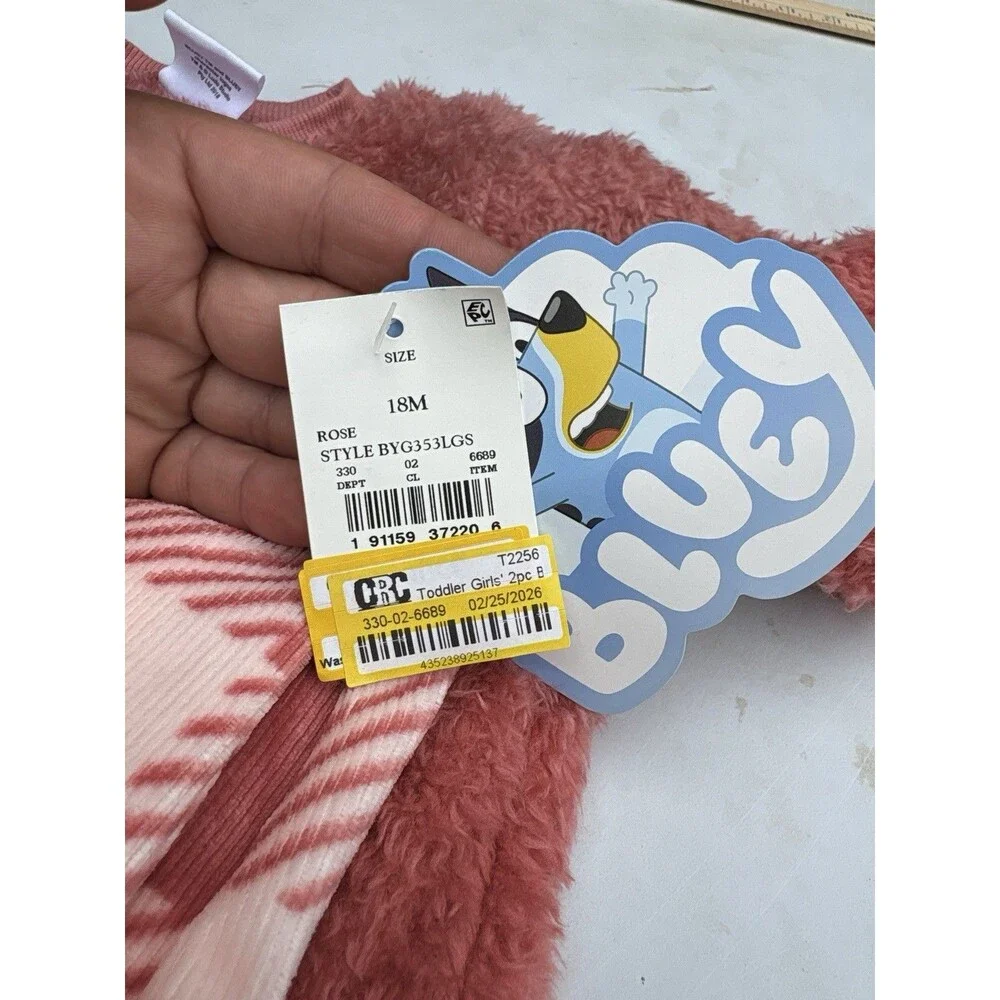 18 Months Bluey and Bingo Girl's 2-Piece Crew Sweatshirt & Leggings Set NWT